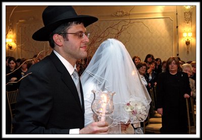 The Rabbi Escorts his Daughter, the Bride.