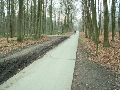 Venant de la piste cyclable de l'avenue de Tervuren.