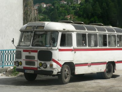 The bus we took from Smolian to Gela - high tech!