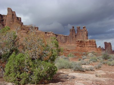 The Three Gossips stand watch over Courthouse Wash !!!!   Arches National Park  