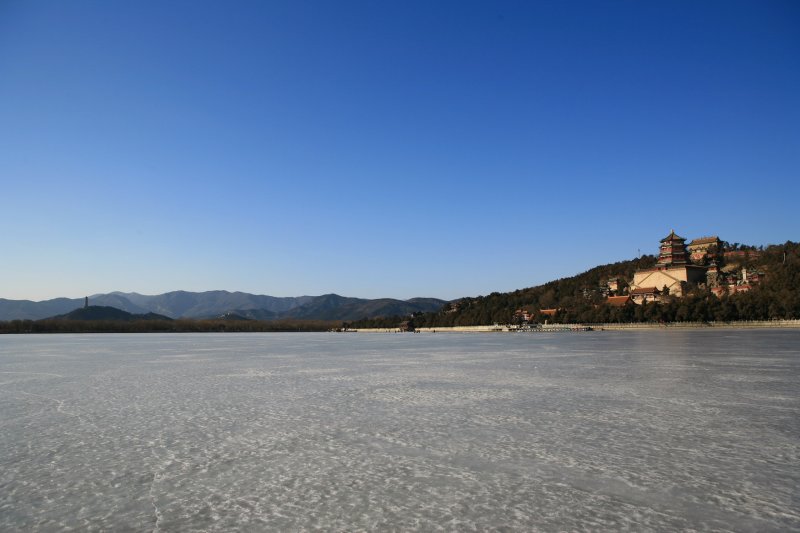Frozen lake at Summer Palace