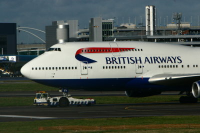 BA 747-400 seen from T4 departure lounge