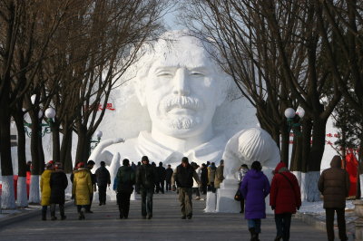 Sun Island snow sculptures