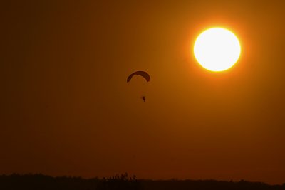 Evening paraglider over Stonesfield