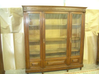 231. French 3 door bookcase 66x62x16.JPG