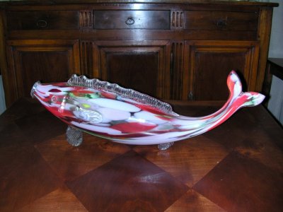 587-588. two italian Murano glass fish.JPG