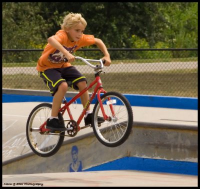 Bike jump at the skateboard park