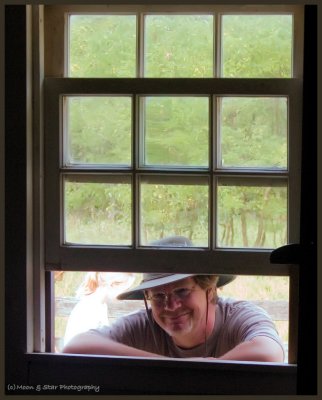 Man in window