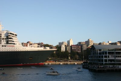 Queen Mary 2 and Wharf