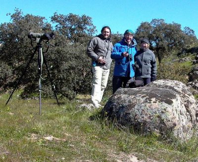 After finding the Iberian Lynx - Sue and Ken Tapp and Cristian Jensen (Right to left)