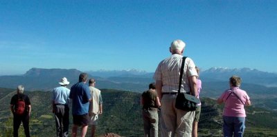 The group watching at the Pyrenees