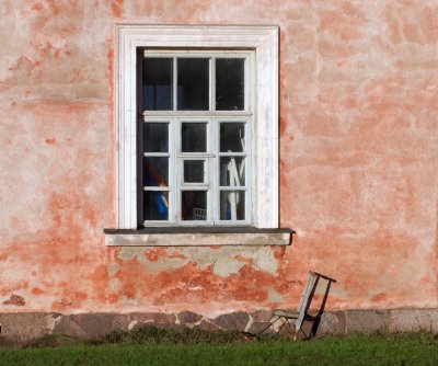 Winter window lacking snow