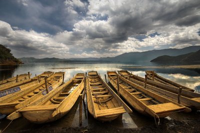 Lugu Lake Boats.