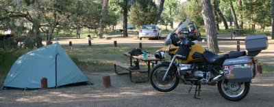 Motocycle camping in North Dakota