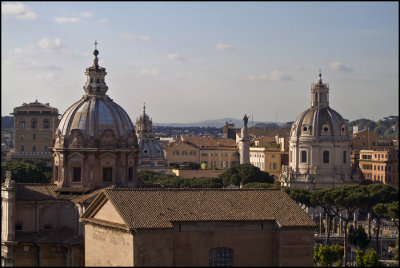 Domes of San Giuseppe dei Falegnami, S. Maria di Loreto, Trajan's Column & SS Nome di Maria