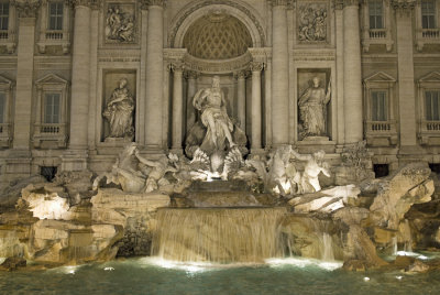 Trevi fountain at night