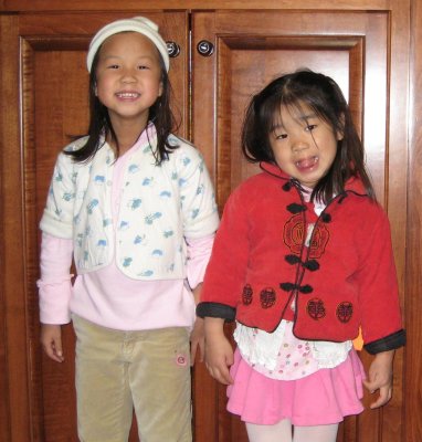 The girls in the clothes they wore when we got them.
