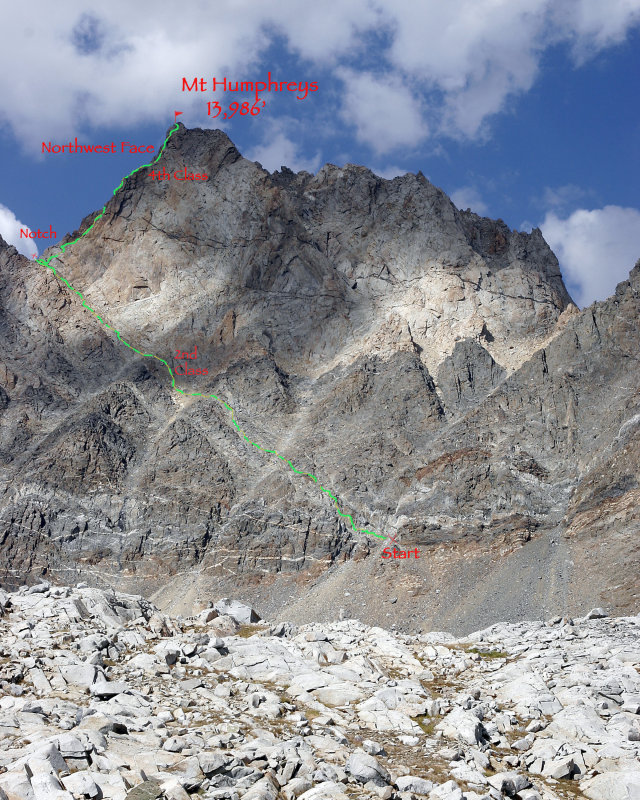 Mt Humphreys NW Face 4th Class (8/26/07 summit)