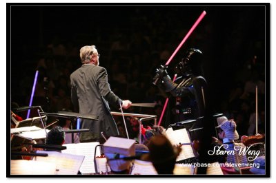 Darth Vader fight with  the conductor