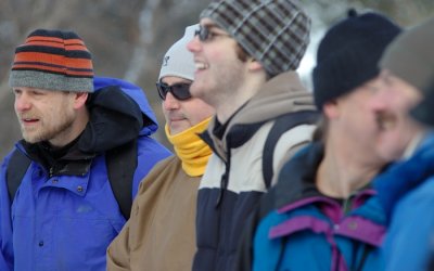 Twirly, Chris, Andros, John, and Nick at the Ice Bowl