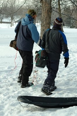 Sébastien and Serge - We don't need no stinkin' toboggan!