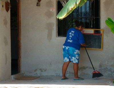 Sweeping the Porch