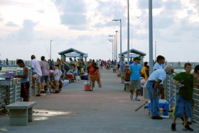 Crowded Fishing Pier