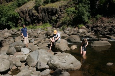 Cooling off in the Waimea River