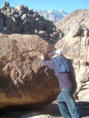 Jeff moves the rock