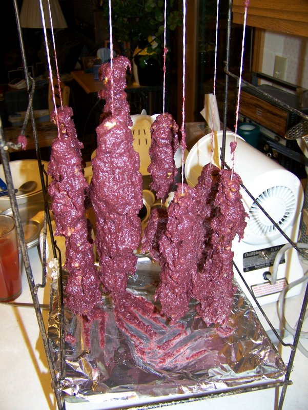 Nuts Hung to Dry After First Dip in Boiling Sauce.