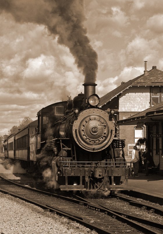 New Hope Steam Train in Sepia
