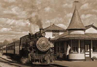 New Hope Train Station in Sepia