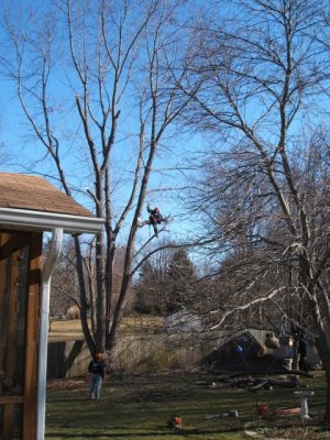 Then it gets tougher working around the power lines