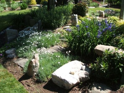 And there were large stones placed around the garden