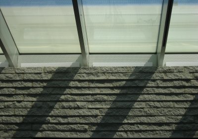 A Detail of the Windowed Roof and Wall of the Perelman Building