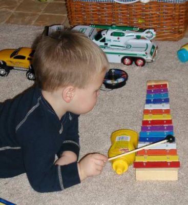 j and his new xylophone