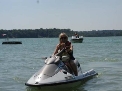4th of july- joey's first waverunner ride
