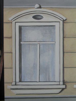 window at the back street fassade