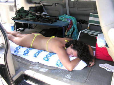 Asleep In Beach Van