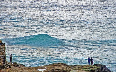 Fishing off Perranporth