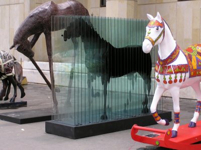Exposicin de caballos en la plaza de Bolivar