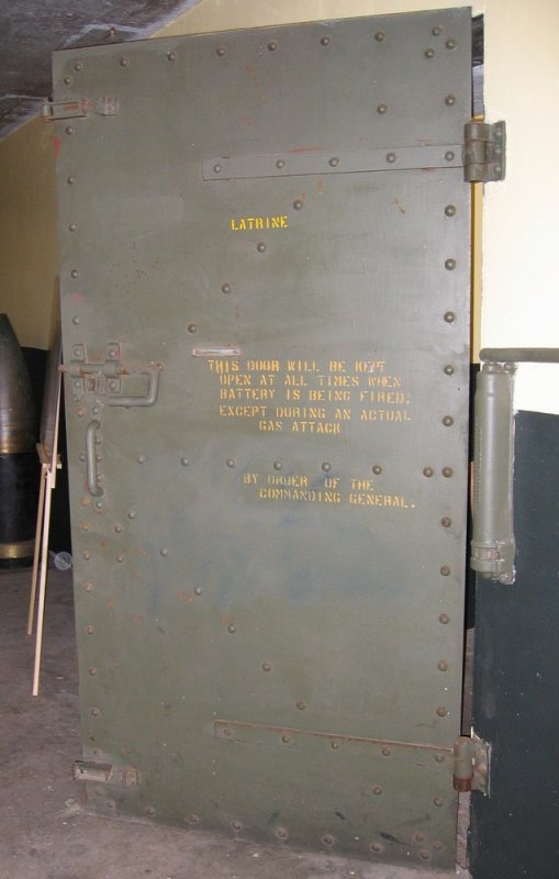 After: Officers latrine door after cleaning