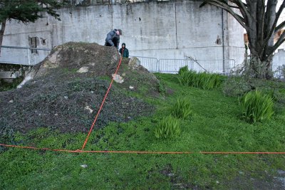 Quarters #14 site (right), and rock outcropping