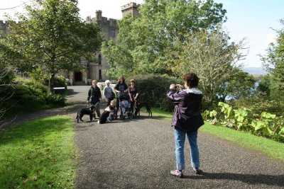 Dunvegan Castle. Betsy helping a local family get a group portrait.