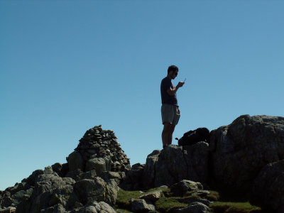 Man on phone silhouette