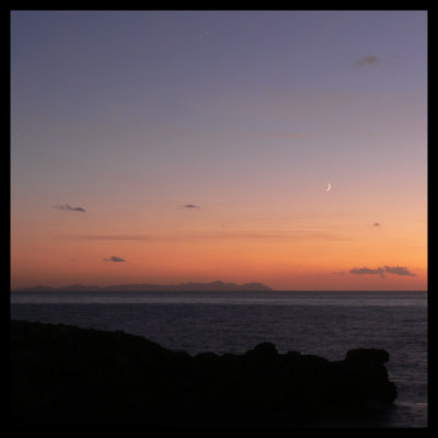 Moonset over Mallorca from Es Pont d'en Gil