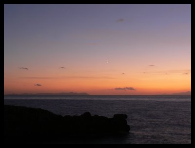 Moonset over Mallorca from Es Pont d'en Gil