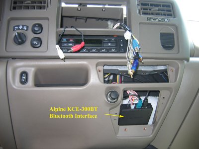 The Alpine Bluetooth Unit fits nicely behind the console hook