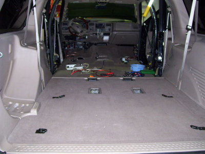 Rear carpet reinstalled. Removed for insulation and backup camera RCA cable.