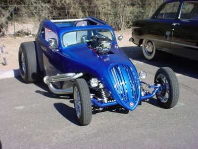 blue roadster